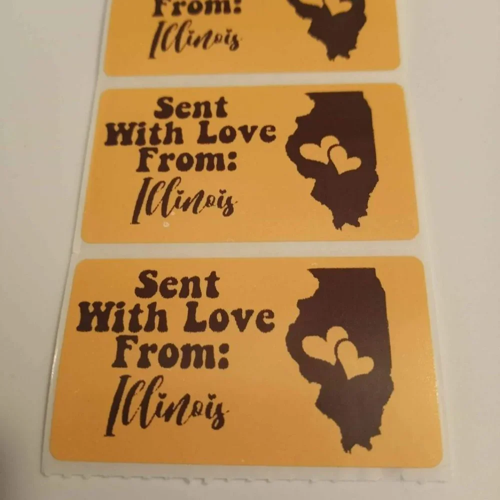 💙100 Illinois- Shipping Labels Thermal Packaging Stickers 2.25